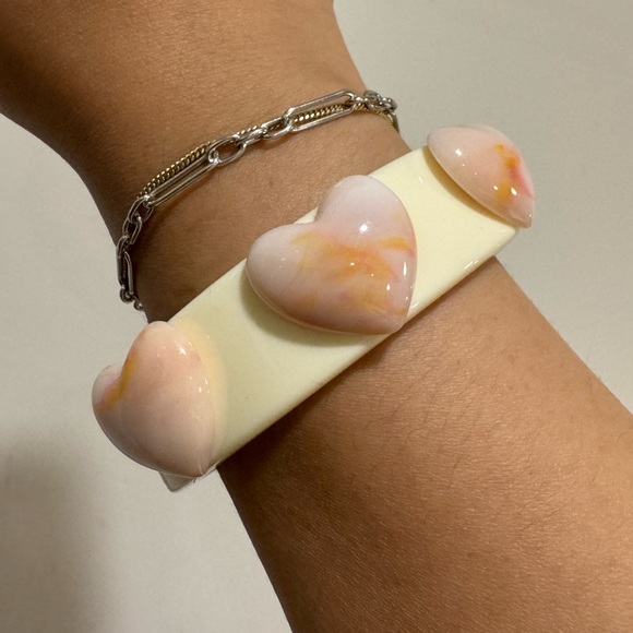 Custom Sparklemuse Large TieDye Puffy Heart & Wide Cuff Size Medium - Picture 1 of 4